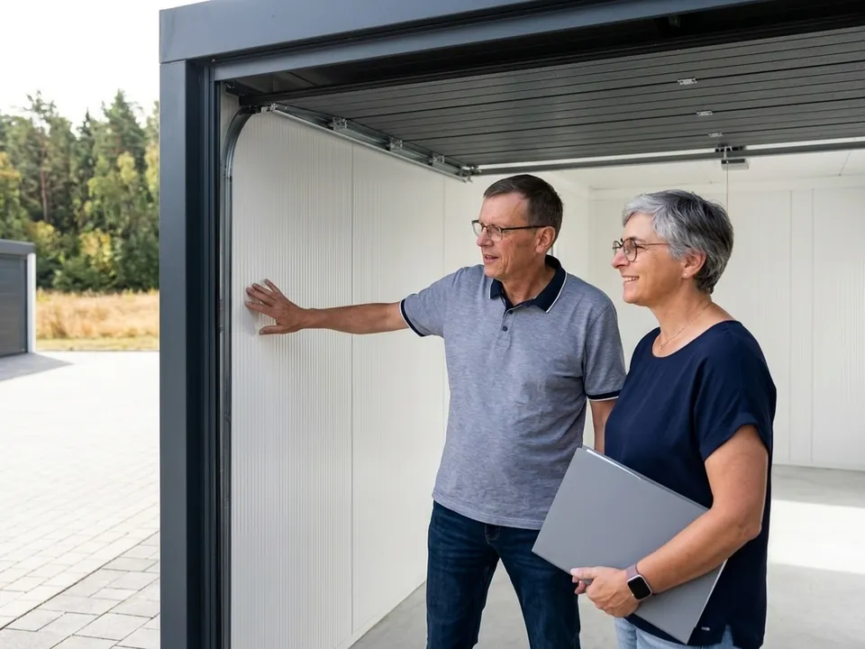 Wilhelm und Andrea Knopp in der Ausstellungsgarage in Hundsdorf