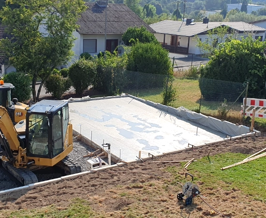 Bodenplatte für die Garage